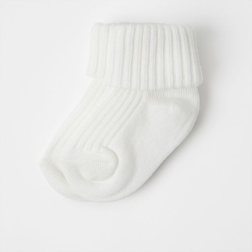 [01-28216.0] TURNUP BABY SOCKS (Weiss, 10)