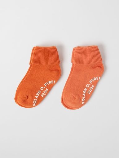 [01-30106.11] Turnup 2-Pack Kids Socks Solid (Orange, 19)