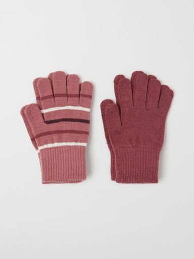 [01-30333.0] ELM STRIPED GLOVES (Himbeer, 1-3)