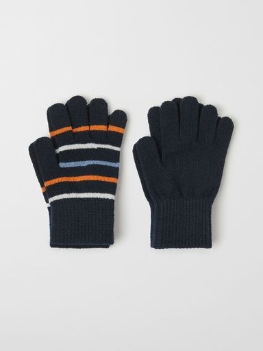[01-30333.1] ELM STRIPED GLOVES (Dunkelblau, 1-3)