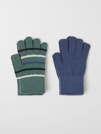 [01-30333.2] ELM STRIPED GLOVES (Dunkelgrün, 1-3)