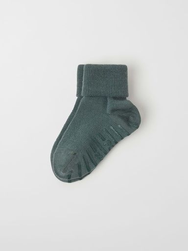 [01-30385.5] Wool Turnup Socks  (Dunkelgrün, 19)