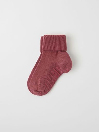 [01-30385.15] Wool Turnup Socks  (Bordeaux, 19)