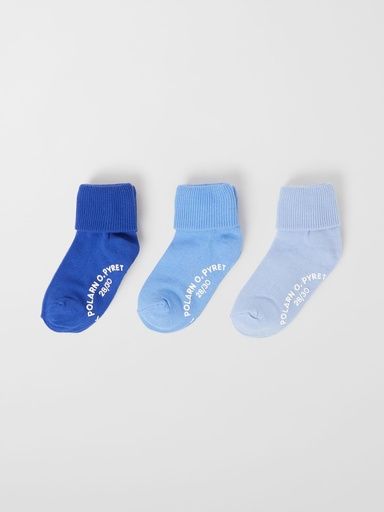 [01-31932.25] 3-er Pack Anti-Rutsch Socken (Blau, 19)